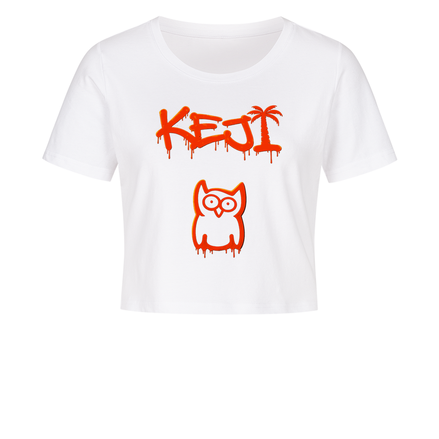 KEJI - Augen wie ne Eule Orange | Premium Ladies Cropped Tee