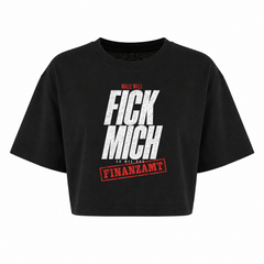 Finanzamt Oversized Crop Top | Malle Willi - schwarz