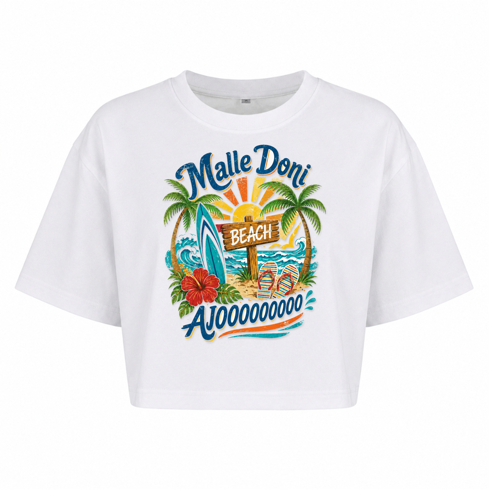 Beach Oversized Crop Top | Malle Doni - weiß