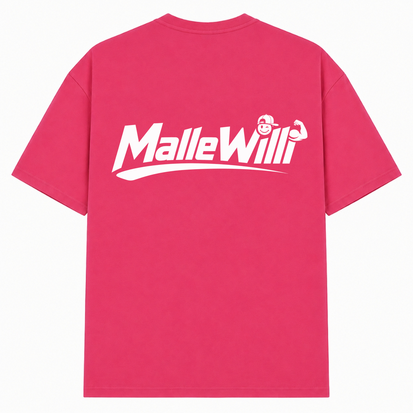 Malle Willi Overzised Shirt | Malle Willi  - Hibiskus Pink - Rueckseite