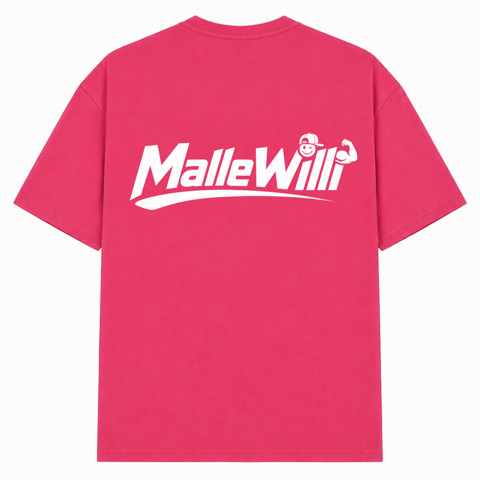 Malle Willi Overzised Shirt | Malle Willi  - Hibiskus Pink - Rueckseite