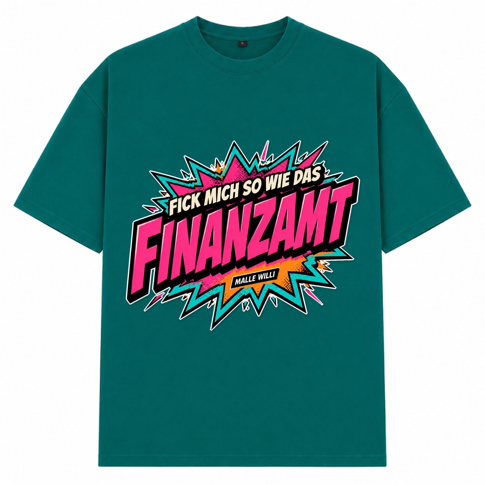 Finanzamt Bunt Oversized Shirt | Malle Willi - Green