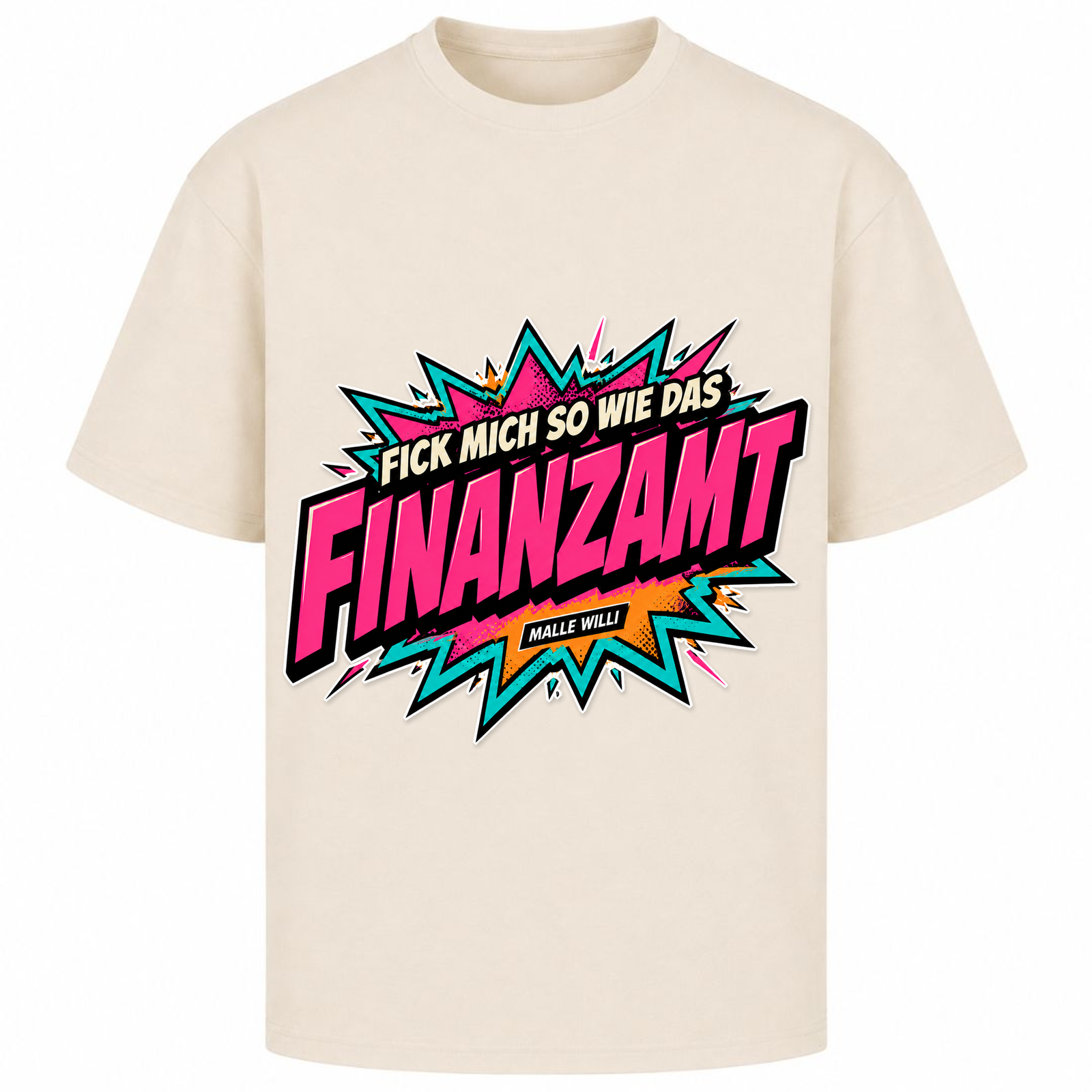 Finanzamt Bunt Oversized Shirt | Malle Willi - Sand