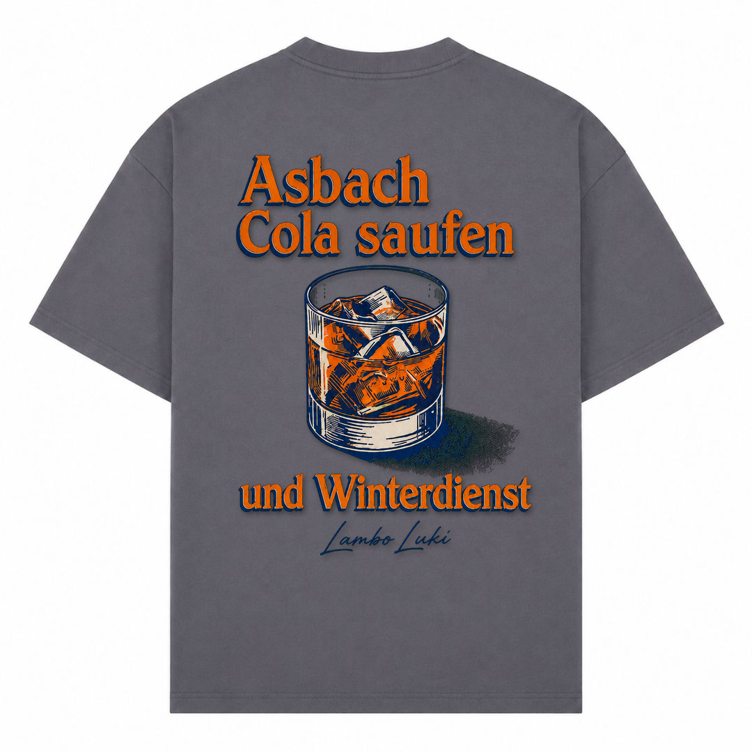 Asbach Cola saufen und Winterdienst - dark grey  - Rueckseite