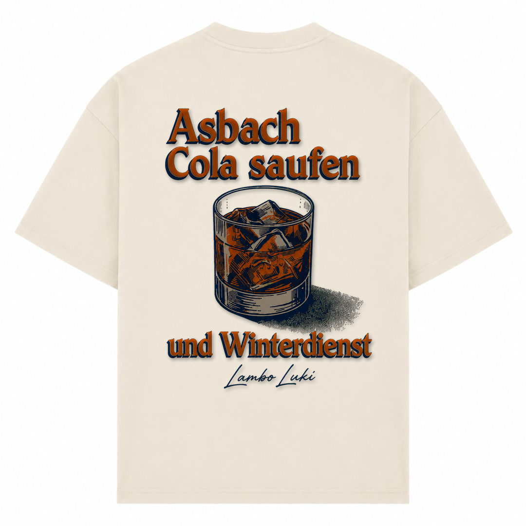 Asbach Cola saufen und Winterdienst - Sand - Rueckseite