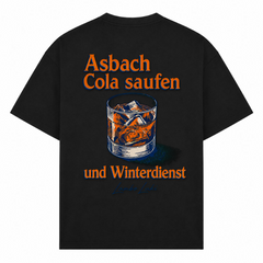 Asbach Cola saufen und Winterdienst - Schwarz - Rueckseite
