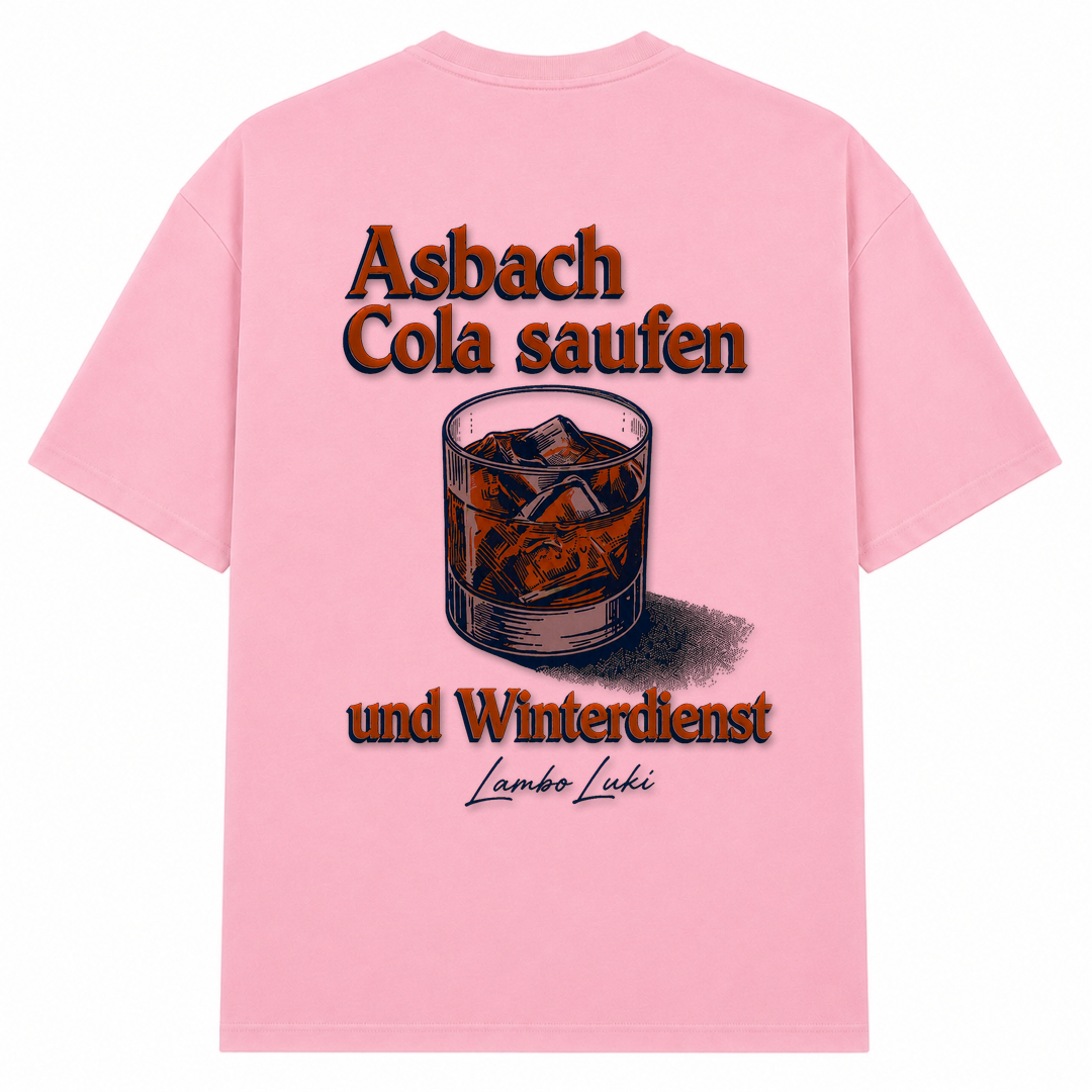 Asbach Cola saufen und Winterdienst - Soft Pink  - Rueckseite