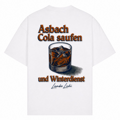 Asbach Cola saufen und Winterdienst - Weiß - Rueckseite