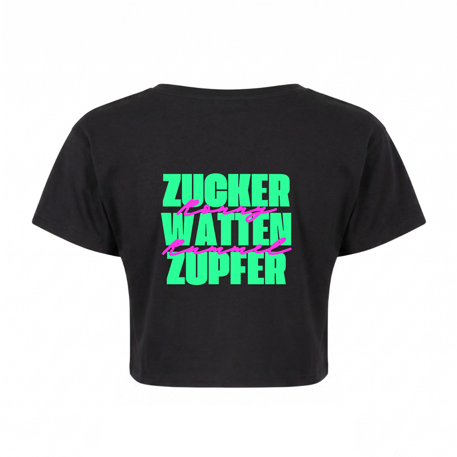 Zucker Crop Top | Ronnie Rummel - schwarz - Rueckseite
