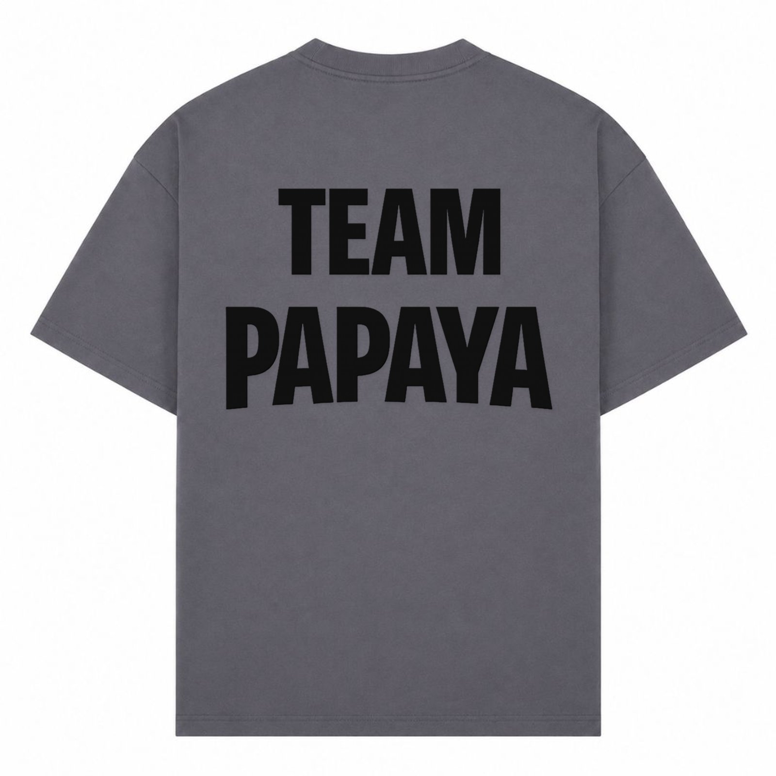 Papaya Schwarz Oversized Shirt | KEJI - dark grey  - Rueckseite