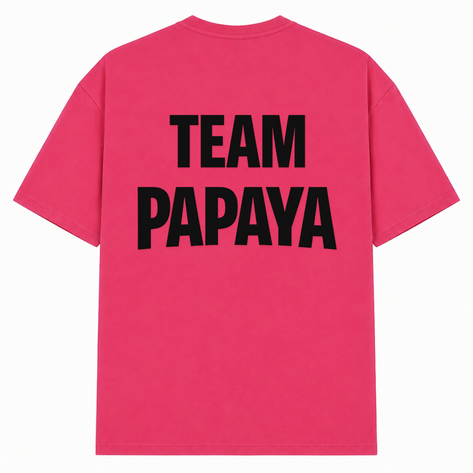 Papaya Schwarz Oversized Shirt | KEJI - Hibiskus Pink - Rueckseite