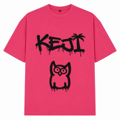 Papaya Schwarz Oversized Shirt | KEJI - Hibiskus Pink