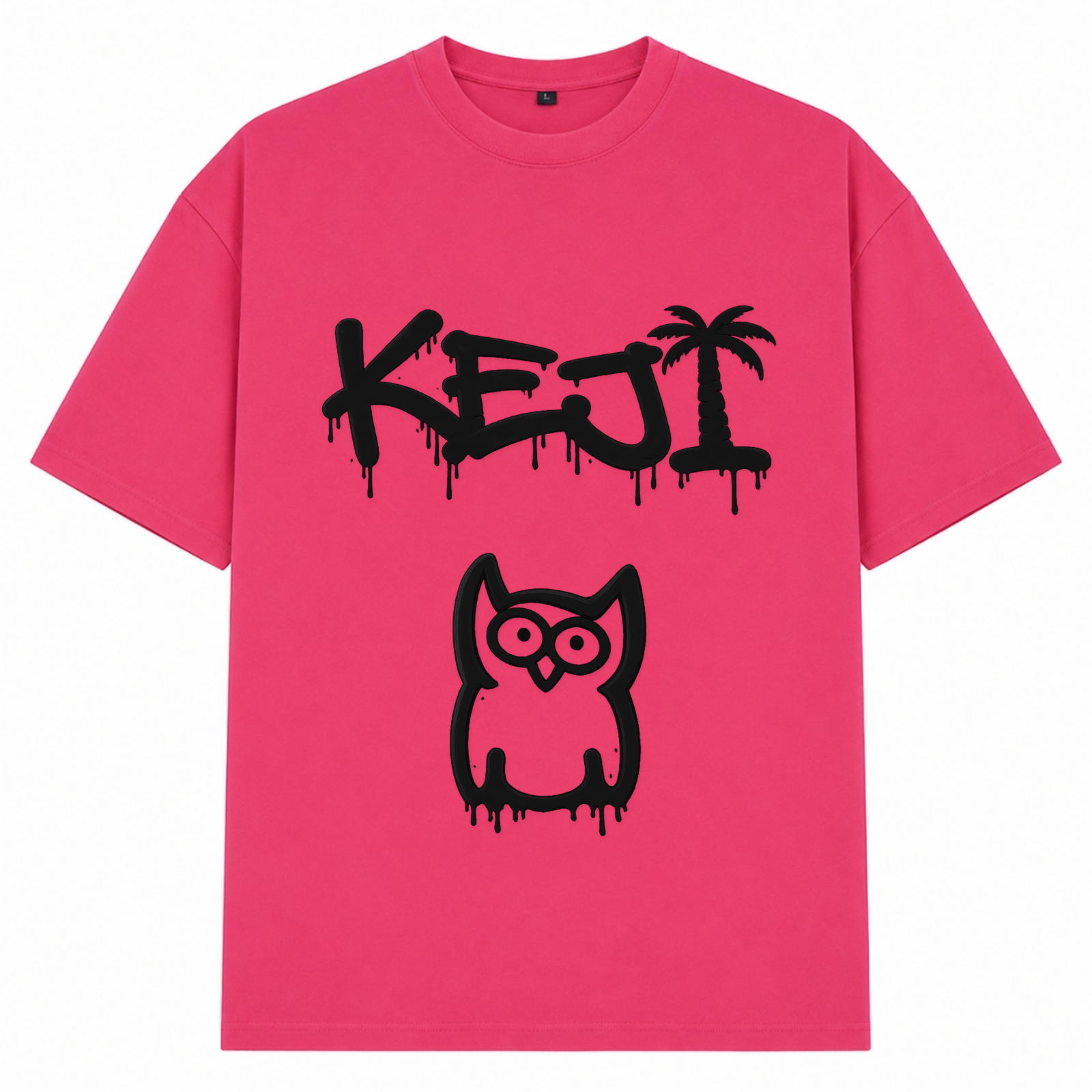 Papaya Schwarz Oversized Shirt | KEJI - Hibiskus Pink