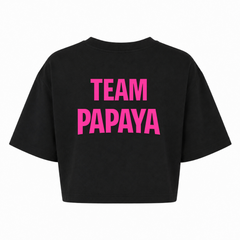 Papaya Pink Oversized Crop Top | KEJI - schwarz - Rueckseite