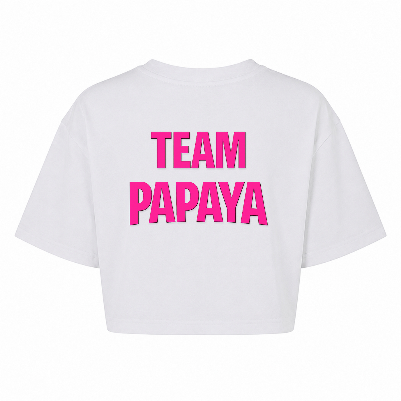 Papaya Pink Oversized Crop Top | KEJI - weiß - Rueckseite