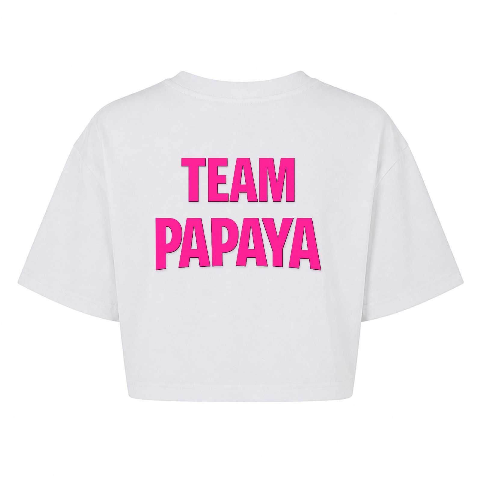 Papaya Pink Oversized Crop Top | KEJI - weiß - Rueckseite