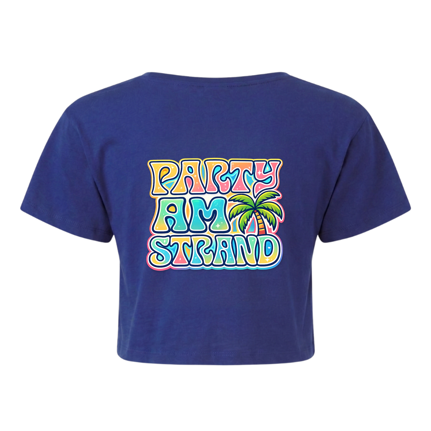 Party am Strand Crop Top | Beate - royal - Rueckseite