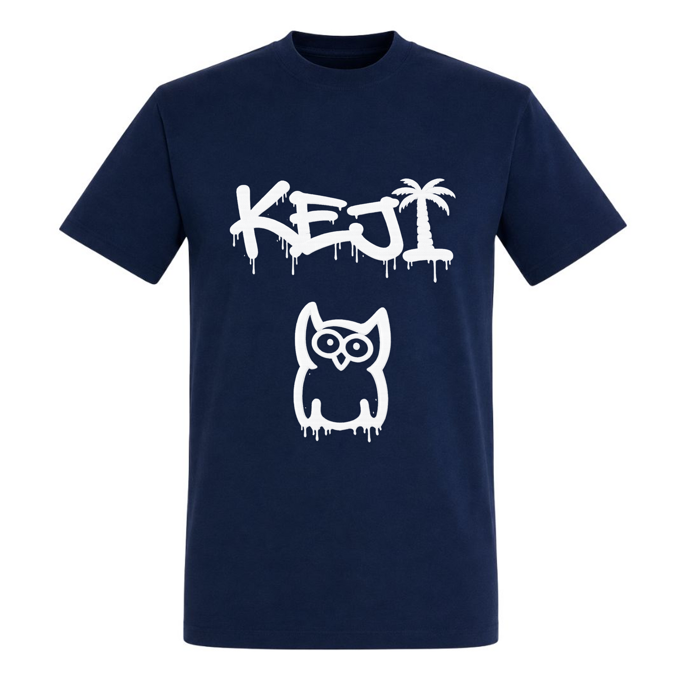 Papaya Weiß Basic T-Shirt | KEJI - french navy