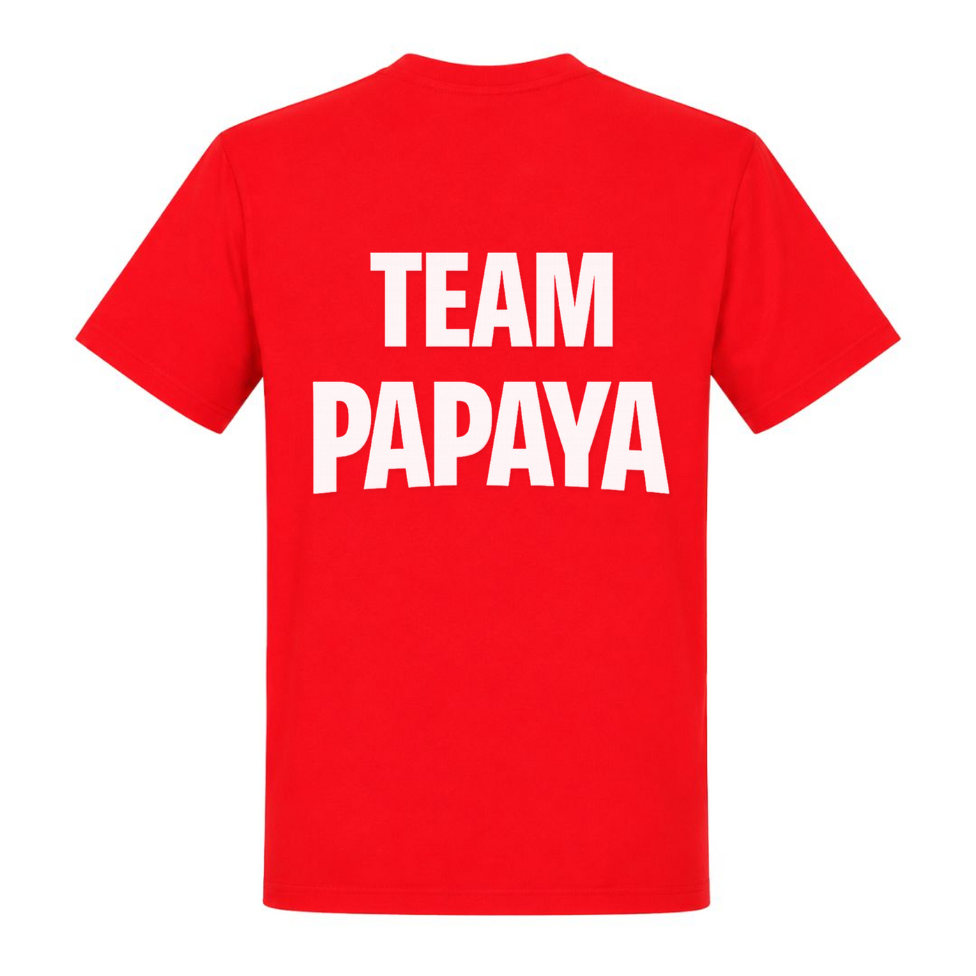 Papaya Weiß Basic T-Shirt | KEJI - rot - Rueckseite