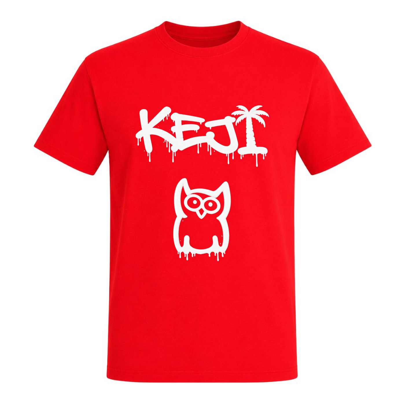 Papaya Weiß Basic T-Shirt | KEJI - rot