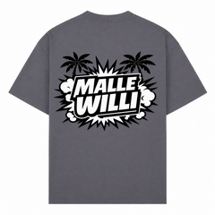 Palmen Overzised Shirt | Malle Willi  - dark grey  - Rueckseite