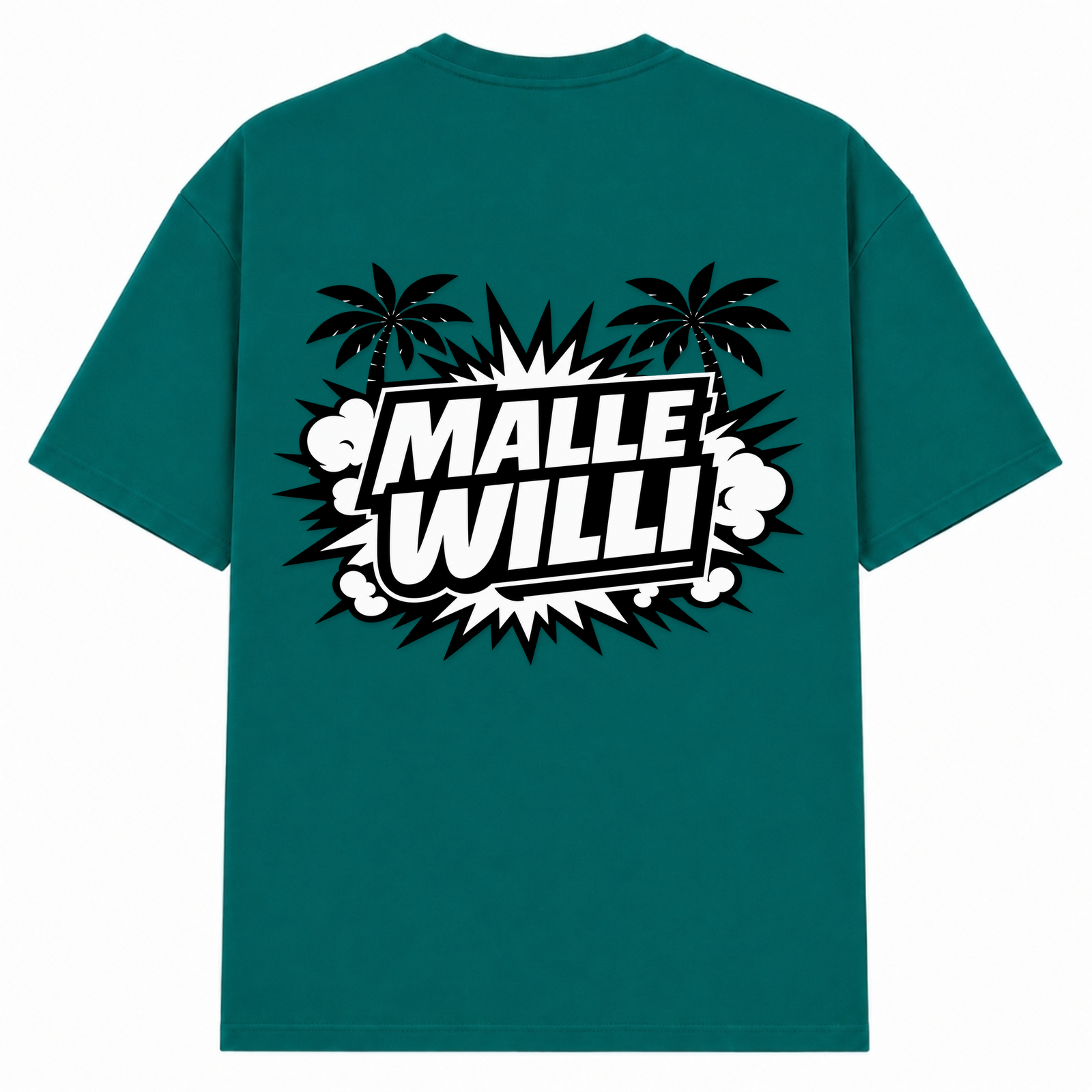 Palmen Overzised Shirt | Malle Willi  - Green - Rueckseite