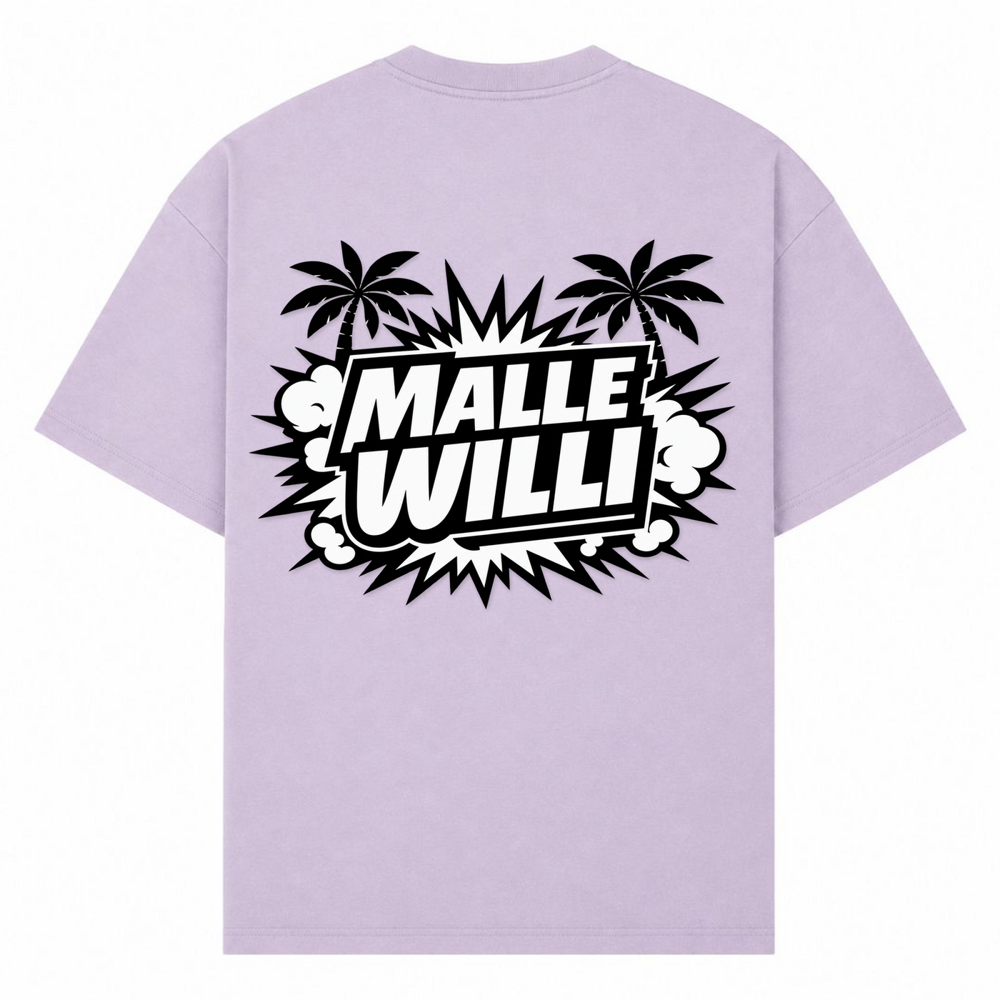 Palmen Overzised Shirt | Malle Willi  - lilac - Rueckseite