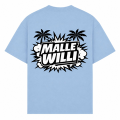 Palmen Overzised Shirt | Malle Willi  - powder blue - Rueckseite