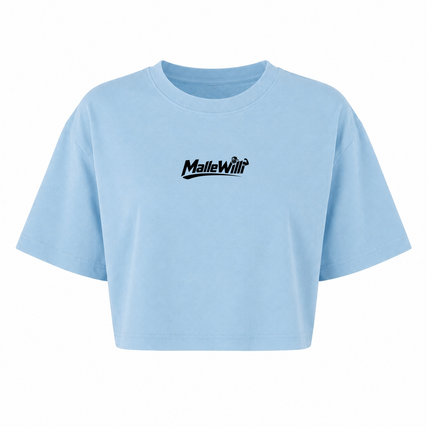 Palmen Overzised Crop Top | Malle Willi - powder blue