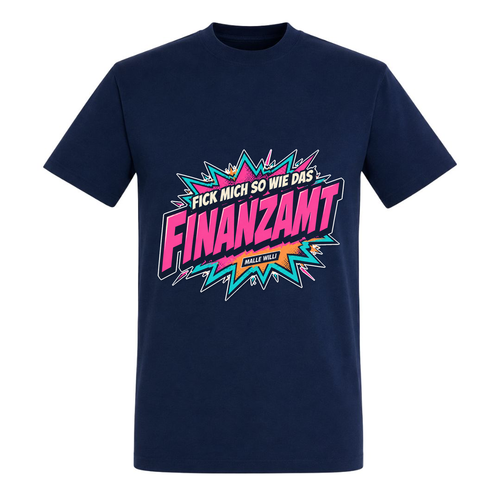 Finanzamt Bunt Basic T-Shirt | Malle Willi - french navy