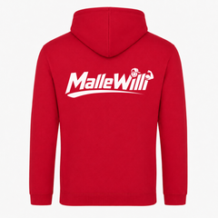 Malle Willi Basic Hoodie | Malle Willi  - rot - Rueckseite