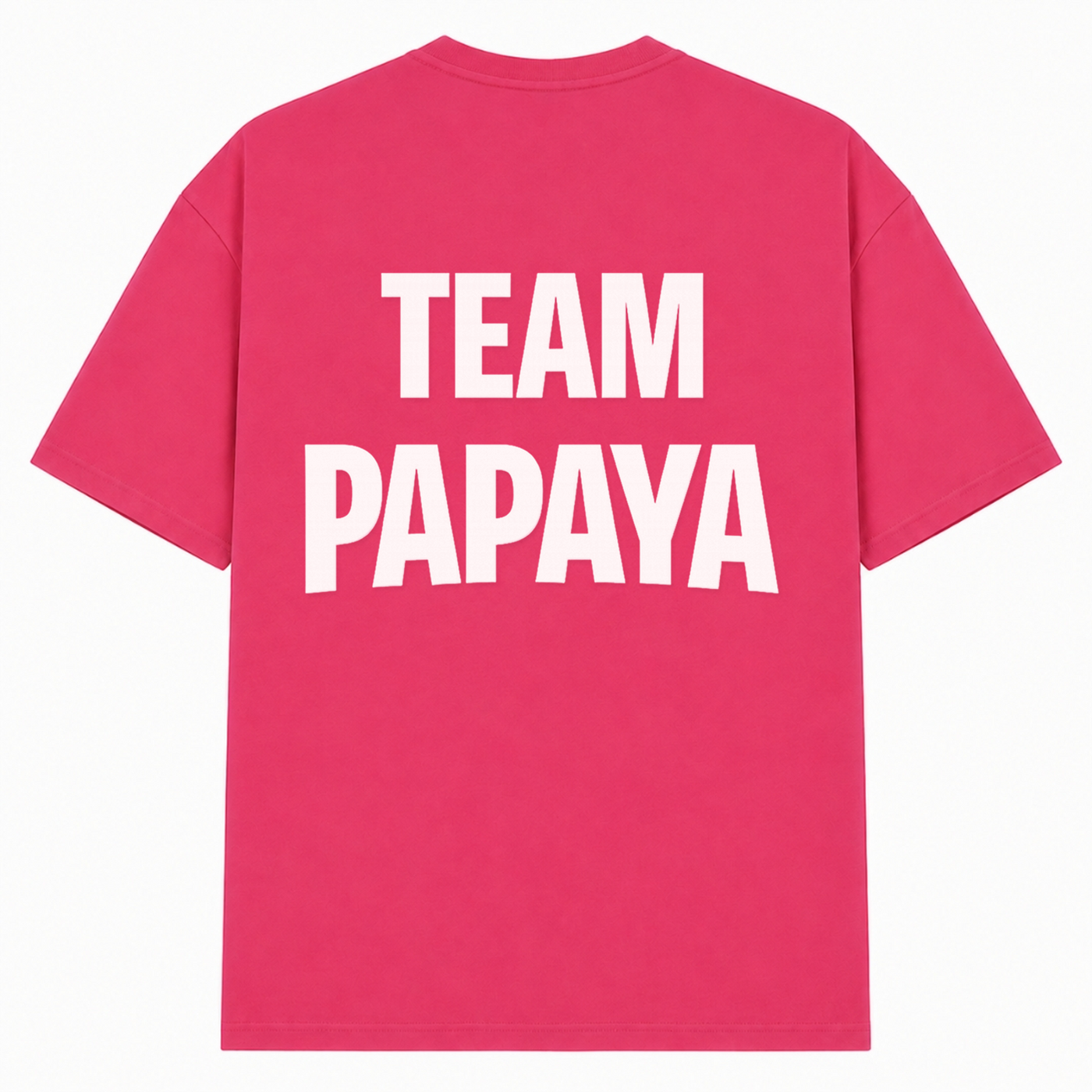 Papaya Weiß Oversized Shirt | KEJI - Hibiskus Pink - Rueckseite
