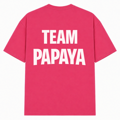 Papaya Weiß Oversized Shirt | KEJI - Hibiskus Pink - Rueckseite