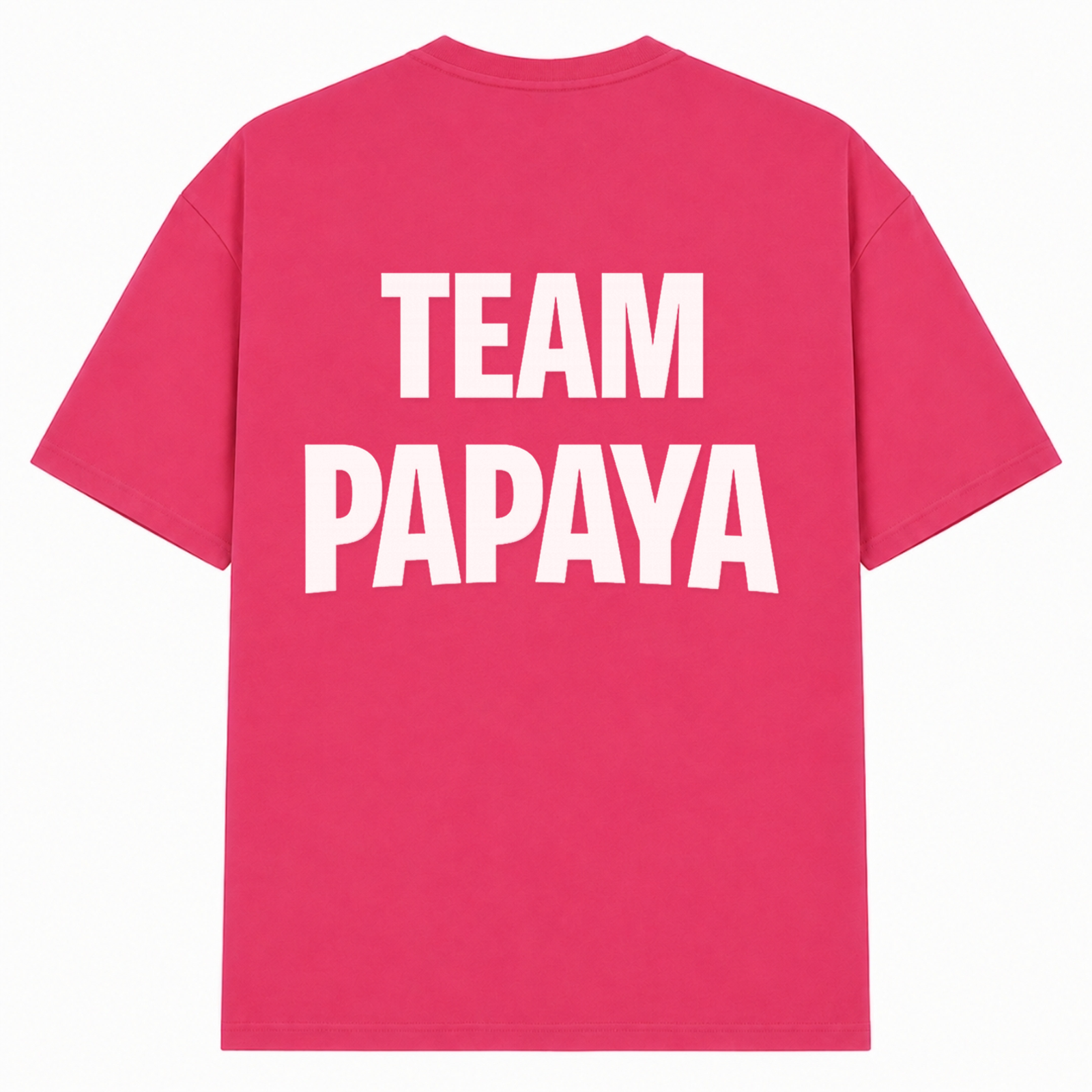 Papaya Weiß Oversized Shirt | KEJI - Hibiskus Pink - Rueckseite