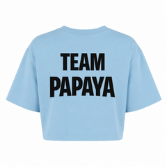 Papaya Schwarz Oversized Crop Top | KEJI - powder blue - Rueckseite