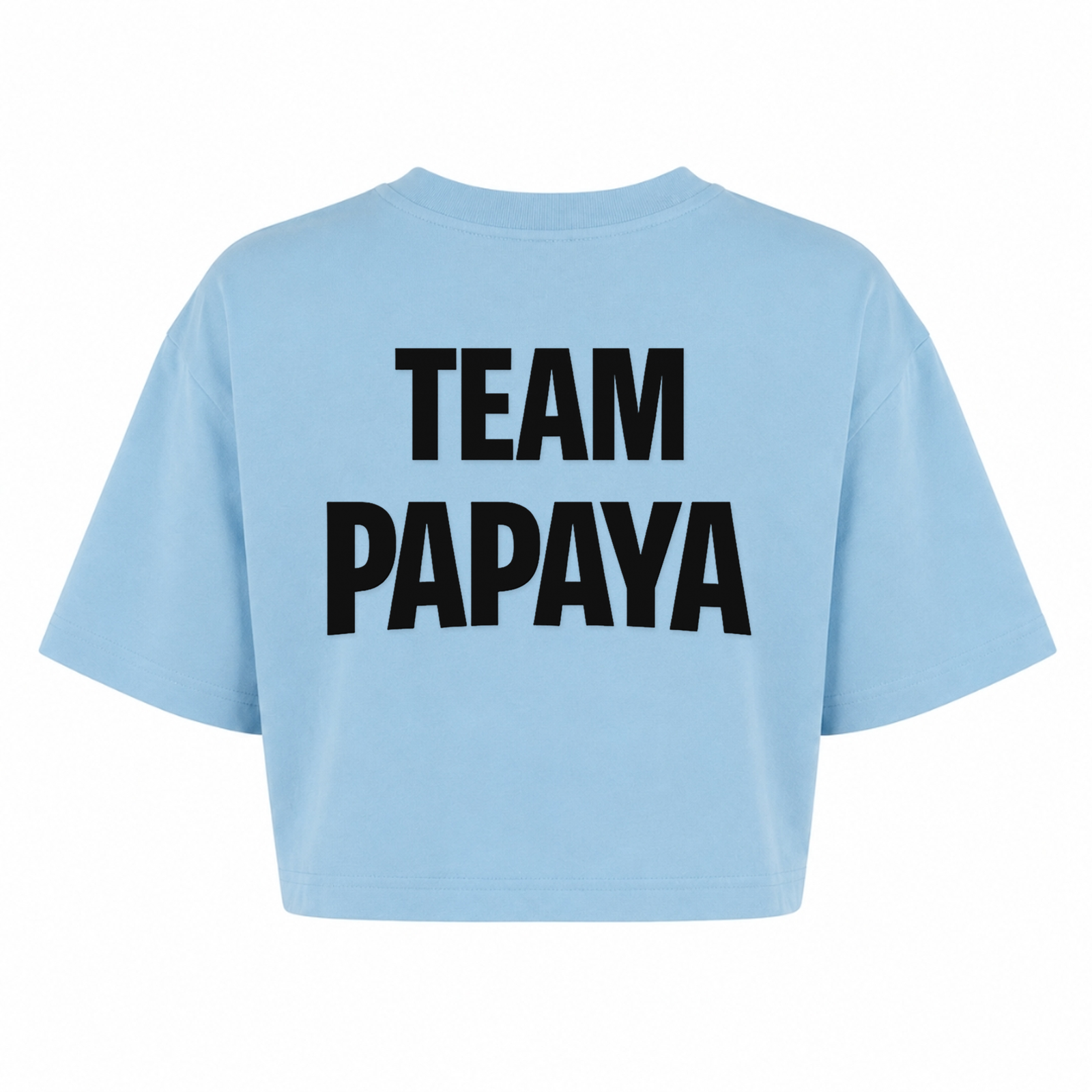 Papaya Schwarz Oversized Crop Top | KEJI - powder blue - Rueckseite