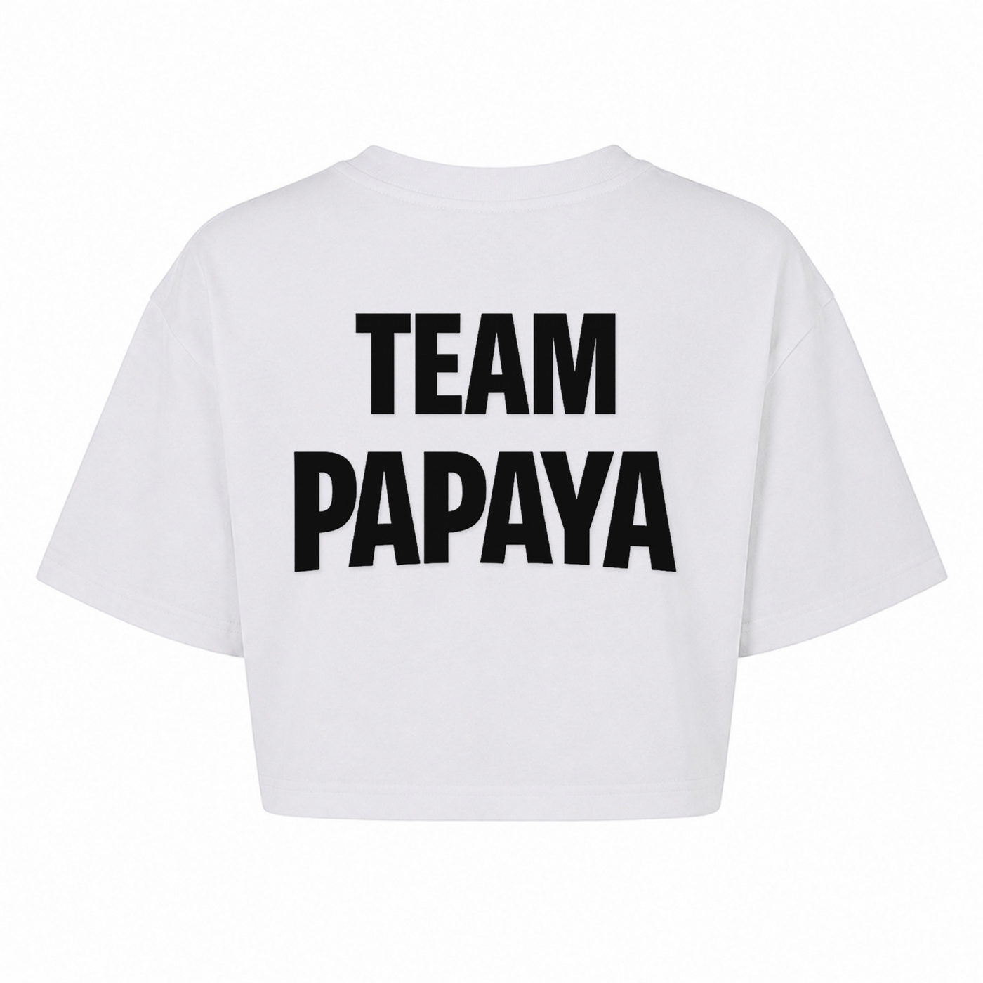 Papaya Schwarz Oversized Crop Top | KEJI - weiß - Rueckseite
