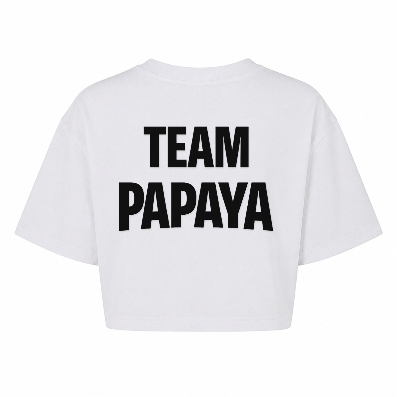 Papaya Schwarz Oversized Crop Top | KEJI - weiß - Rueckseite