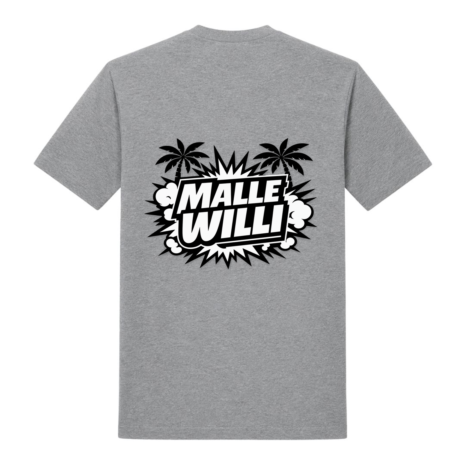 Palmen Basic T-Shirt | Malle Willi - grey melange - Rueckseite