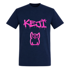 Papaya Pink Basic T-Shirt | KEJI - french navy