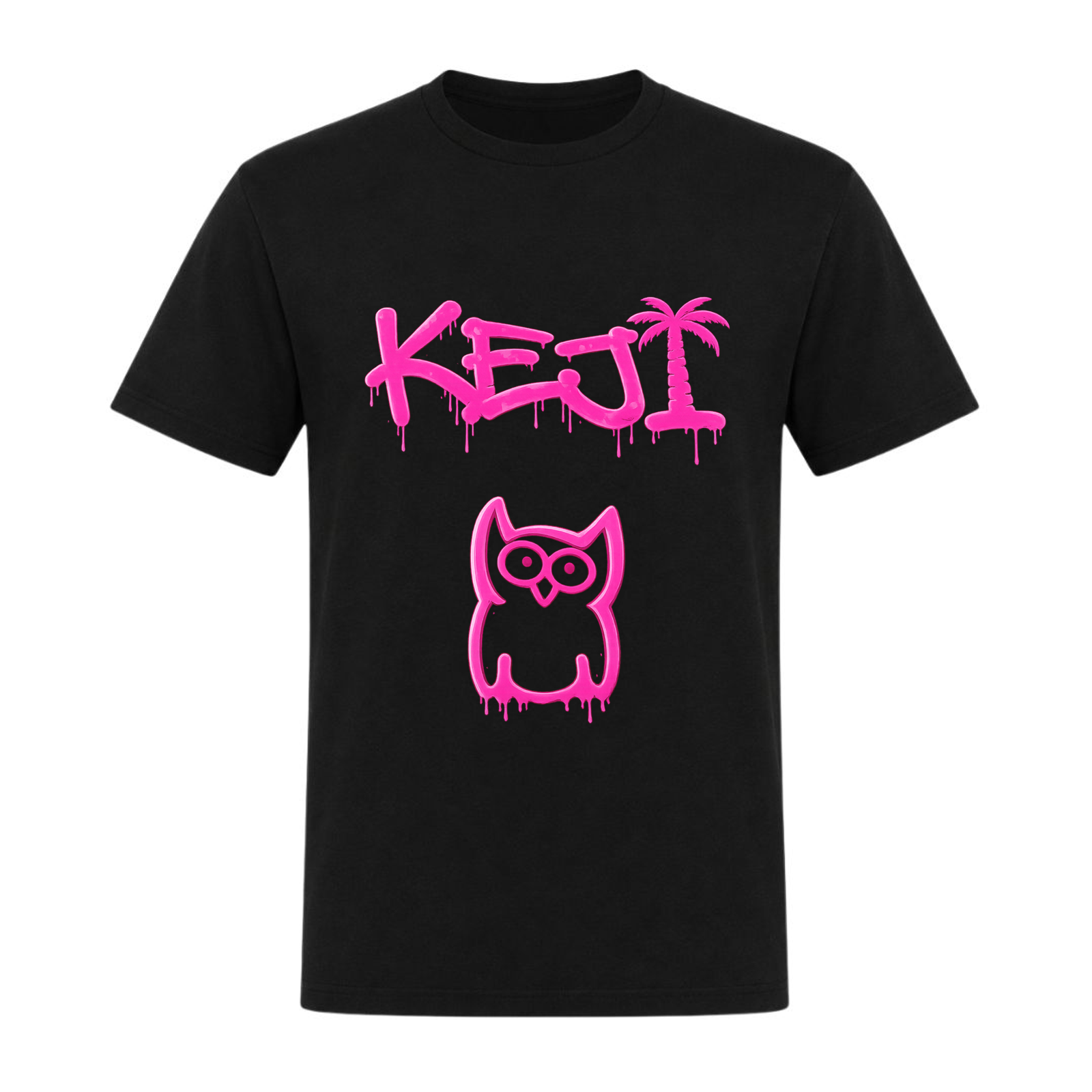 Papaya Pink Basic T-Shirt | KEJI - schwarz