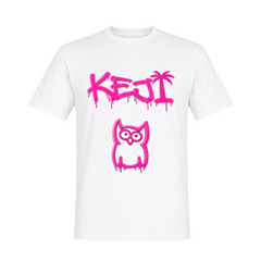 Papaya Pink Basic T-Shirt | KEJI - weiß
