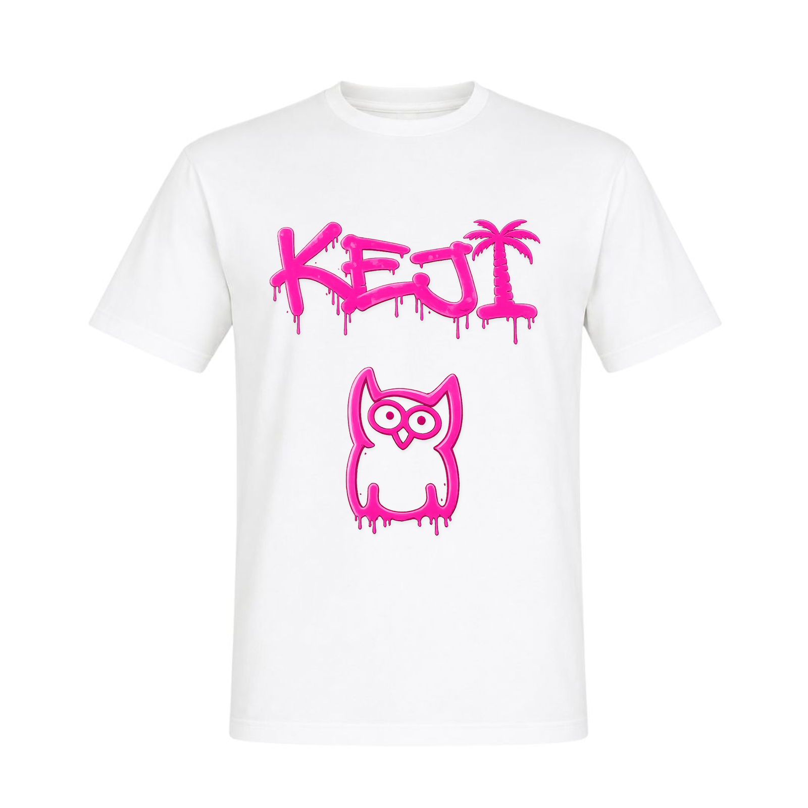 Papaya Pink Basic T-Shirt | KEJI - weiß