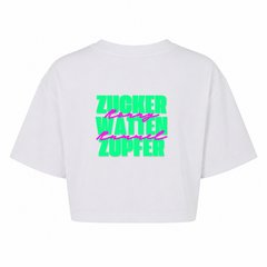 Zucker Oversized Crop Top | Ronnie Rummel - weiß - Rueckseite