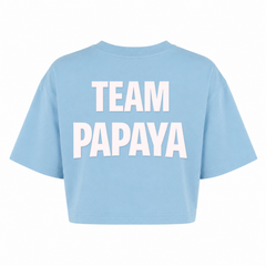 Papaya Weiß Oversized Crop Top | KEJI - powder blue - Rueckseite