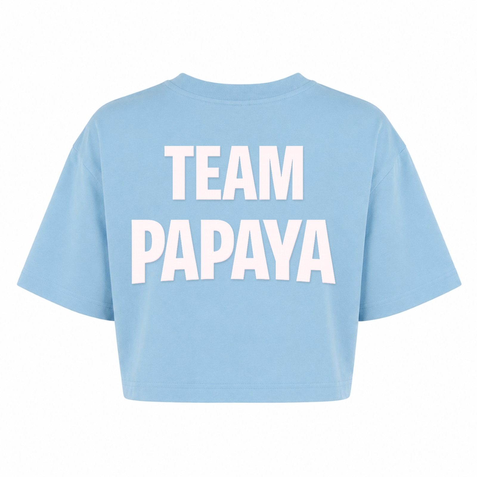 Papaya Weiß Oversized Crop Top | KEJI - powder blue - Rueckseite