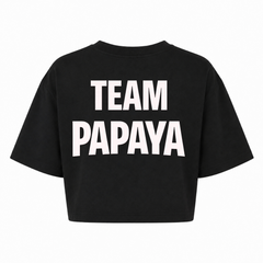 Papaya Weiß Oversized Crop Top | KEJI - schwarz - Rueckseite