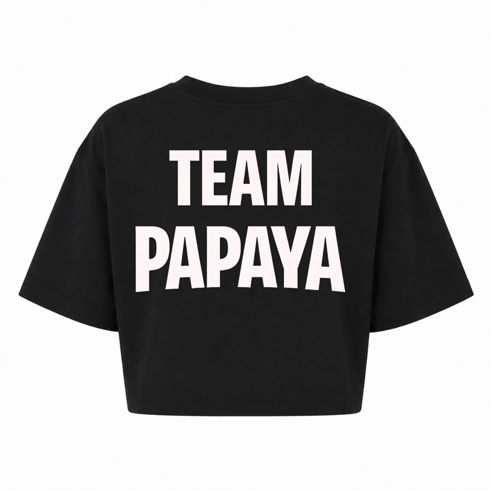 Papaya Weiß Oversized Crop Top | KEJI - schwarz - Rueckseite