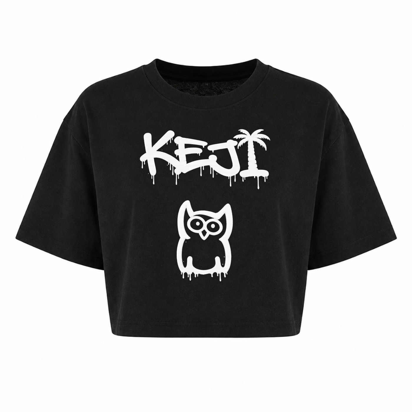 Papaya Weiß Oversized Crop Top | KEJI - schwarz