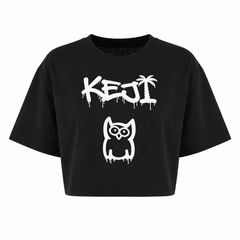 Papaya Weiß Oversized Crop Top | KEJI - schwarz